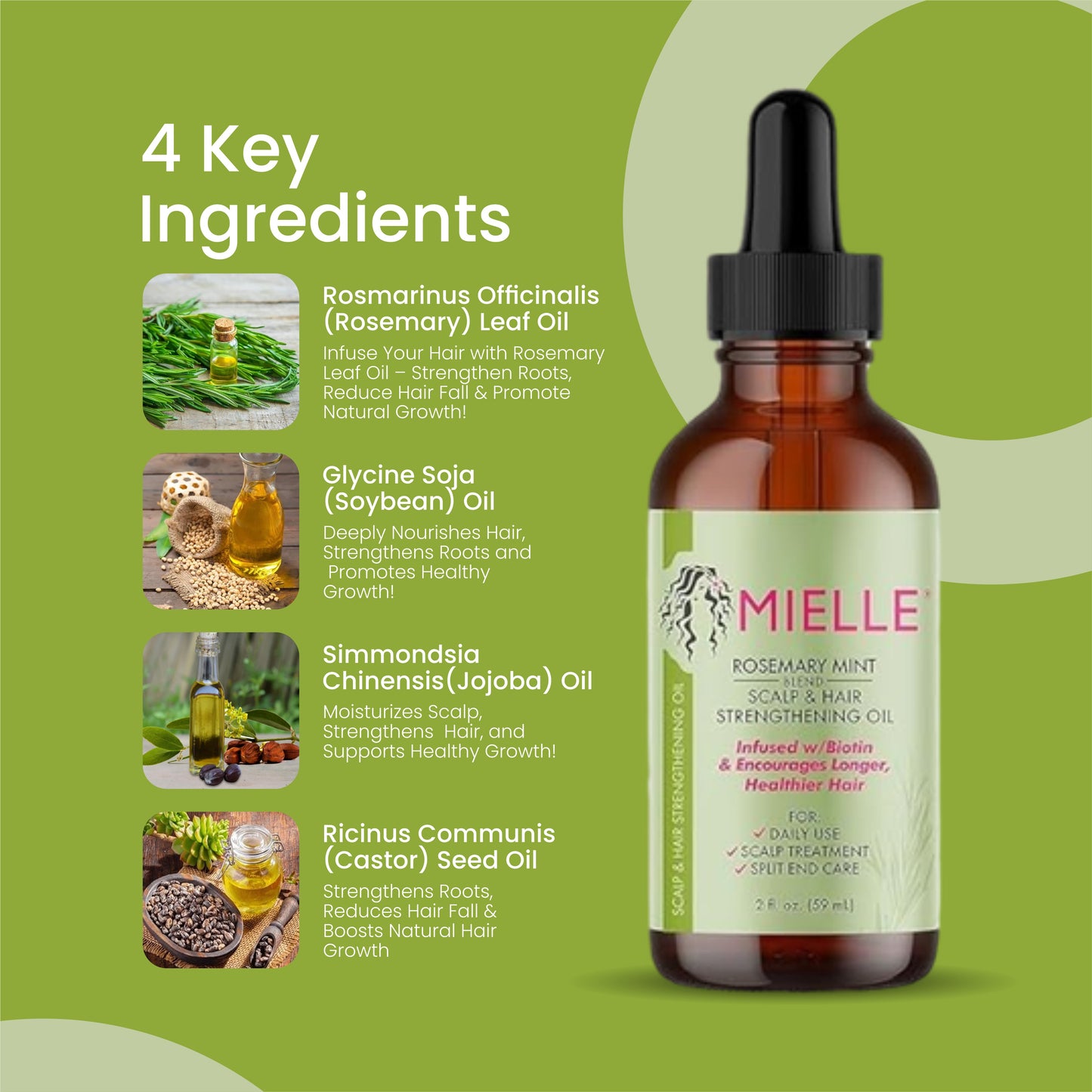 Mielle Natural Rosemary Essential Oil For Hair Growth & Strengthening Oil 59 ML