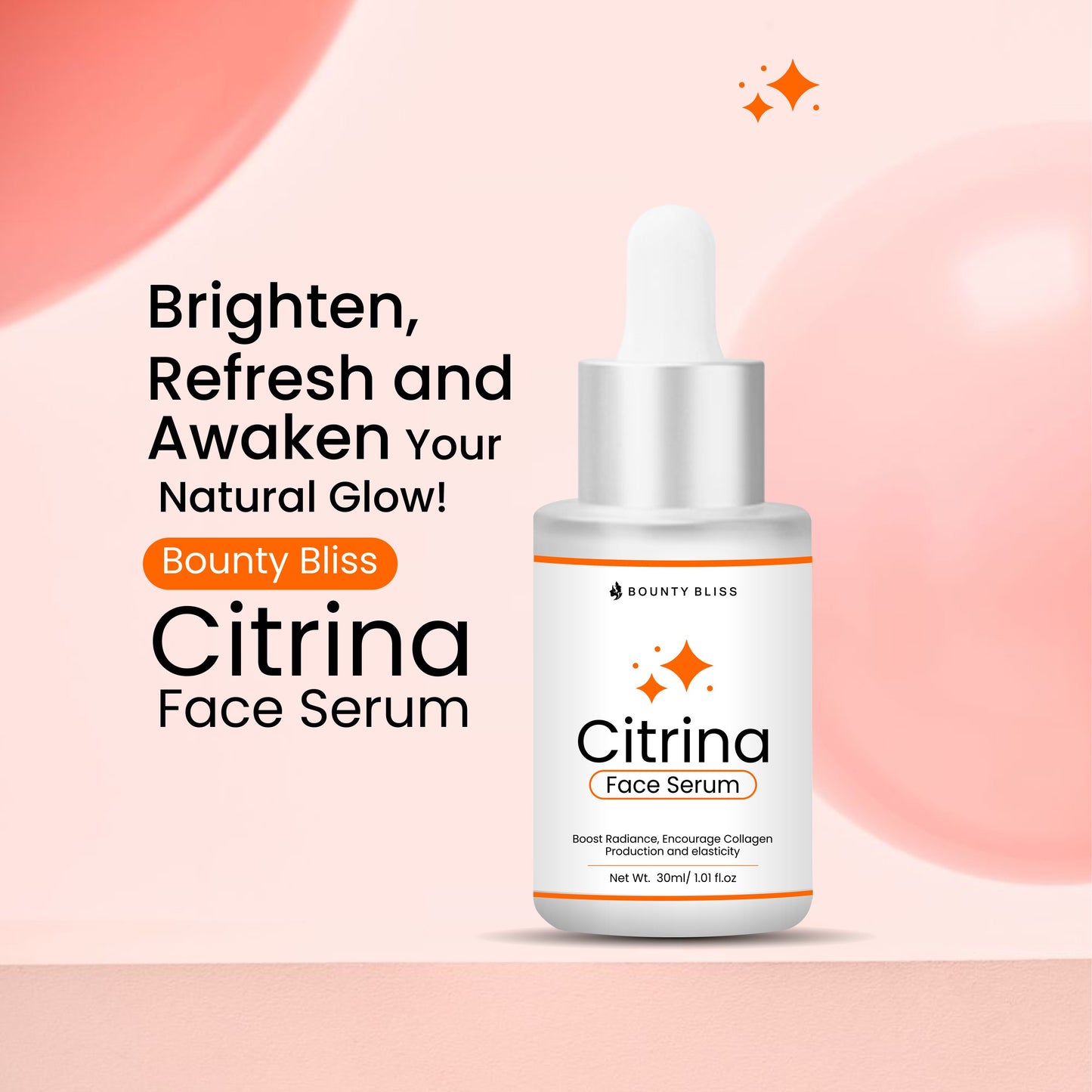 Bounty Bliss Citrina Face Serum – Brightening & Hydrating Facial Serum for Radiant, Even-Toned Skin – 30ml