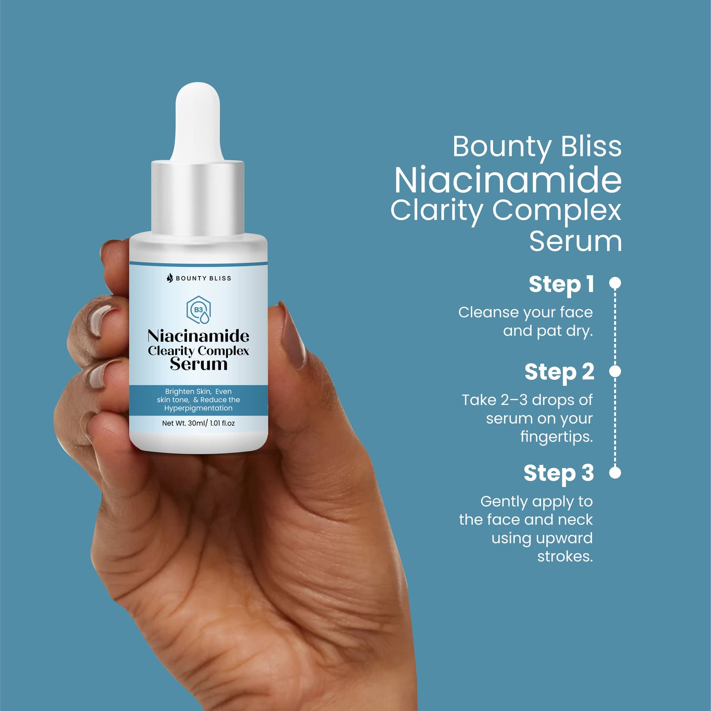Bounty Bliss Niacinamide Clarity Complex Serum – Brightening & Pore-Refining Facial Serum for Clear, Even-Toned Skin – Hydrating & Anti-Inflammatory Formula