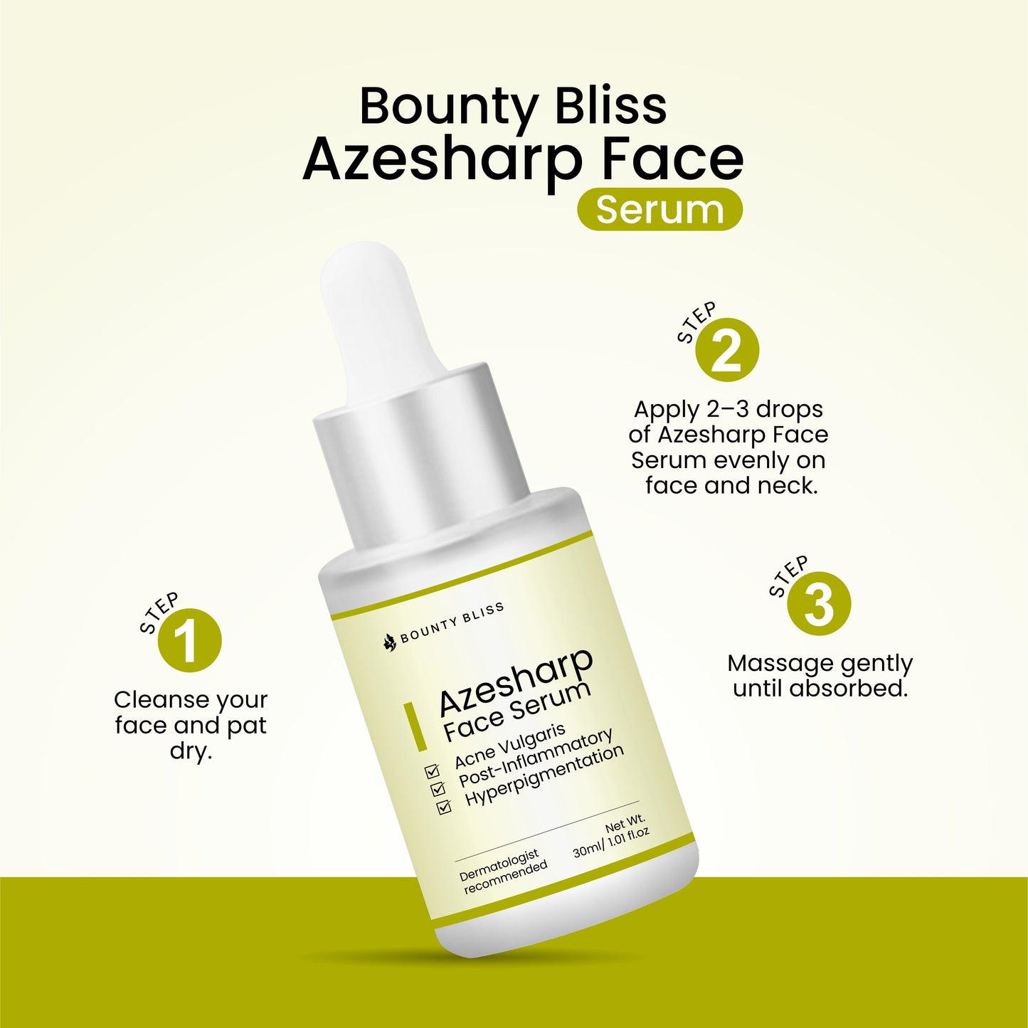 Bounty Bliss Azesharp Face Serum – Brightening & Acne-Fighting Serum for Clear, Even-Toned Skin – 30ml