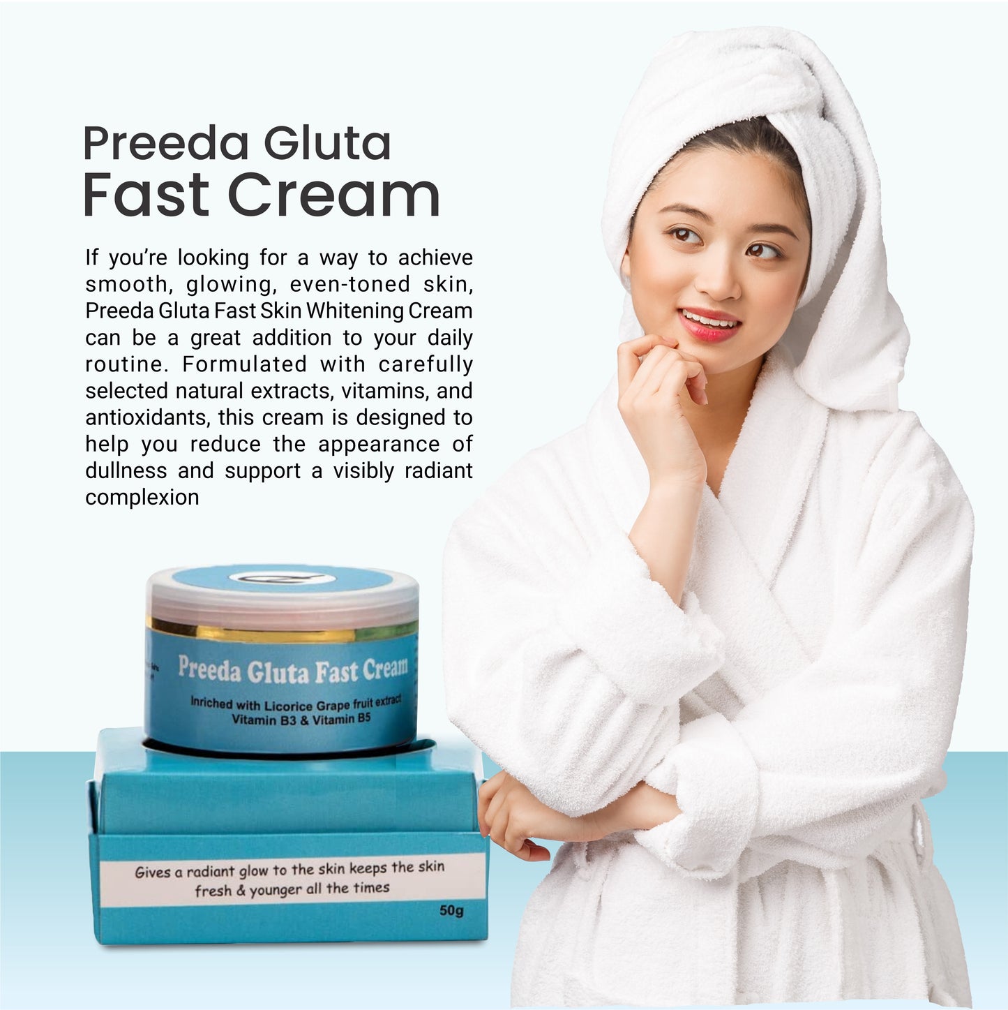 Preeda Gluta Fast Skin Brightening Face Cream 50 gm
