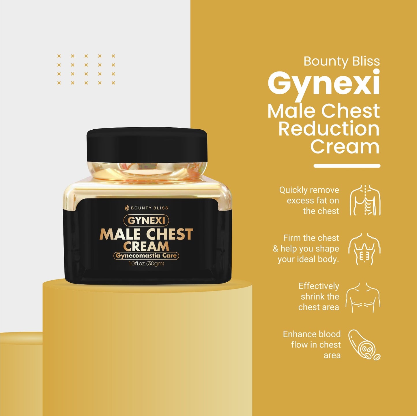 Bounty Bliss Gynecomastia Gynexi Male Chest Reduction Cream
