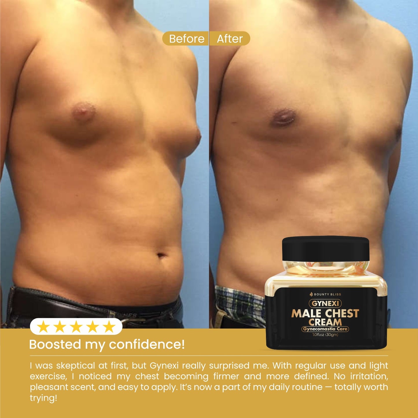 Bounty Bliss Gynecomastia Gynexi Male Chest Reduction Cream