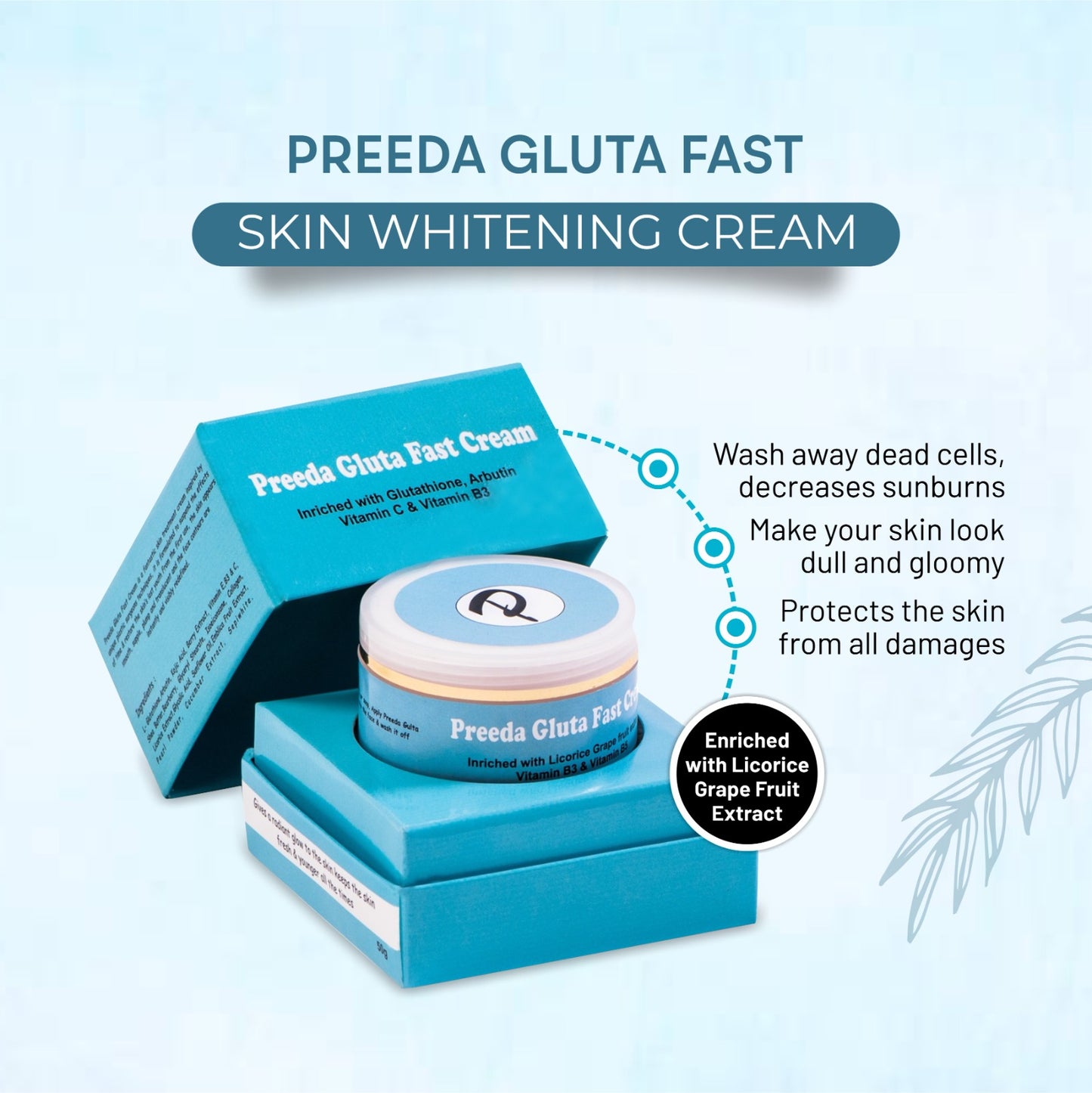 Preeda Gluta Fast Skin Brightening Face Cream 50 gm