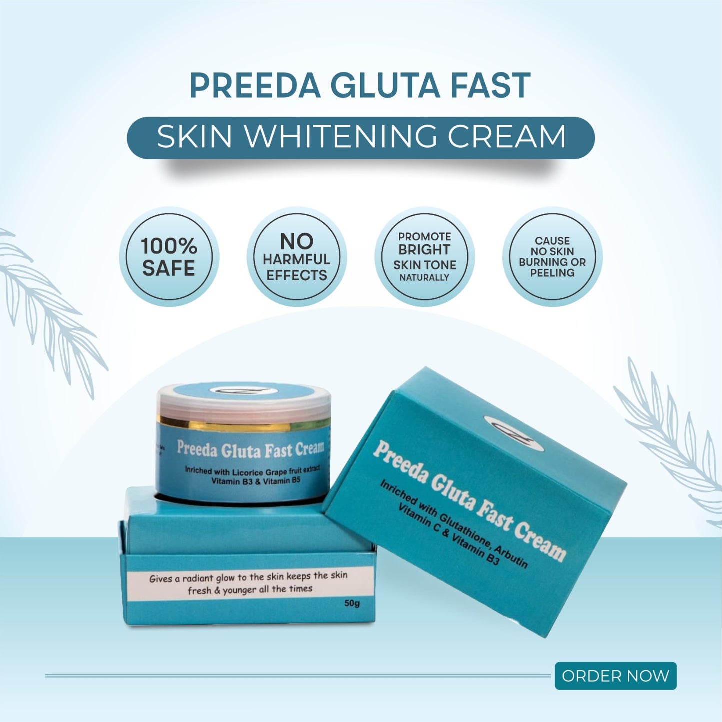 Preeda Gluta Fast Skin Brightening Face Cream 50 gm