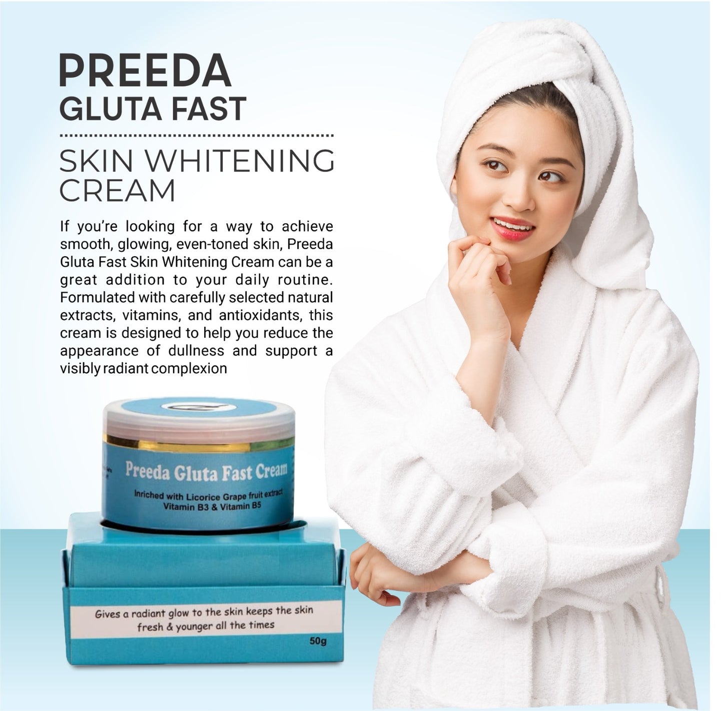 Preeda Gluta Fast Skin Brightening Face Cream 50 gm