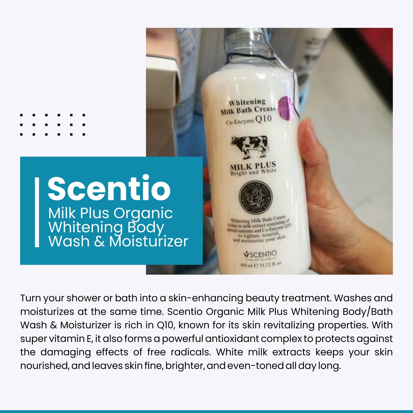 Scentio Milk Plus Organic Whitening Body Wash & Moisturizer
