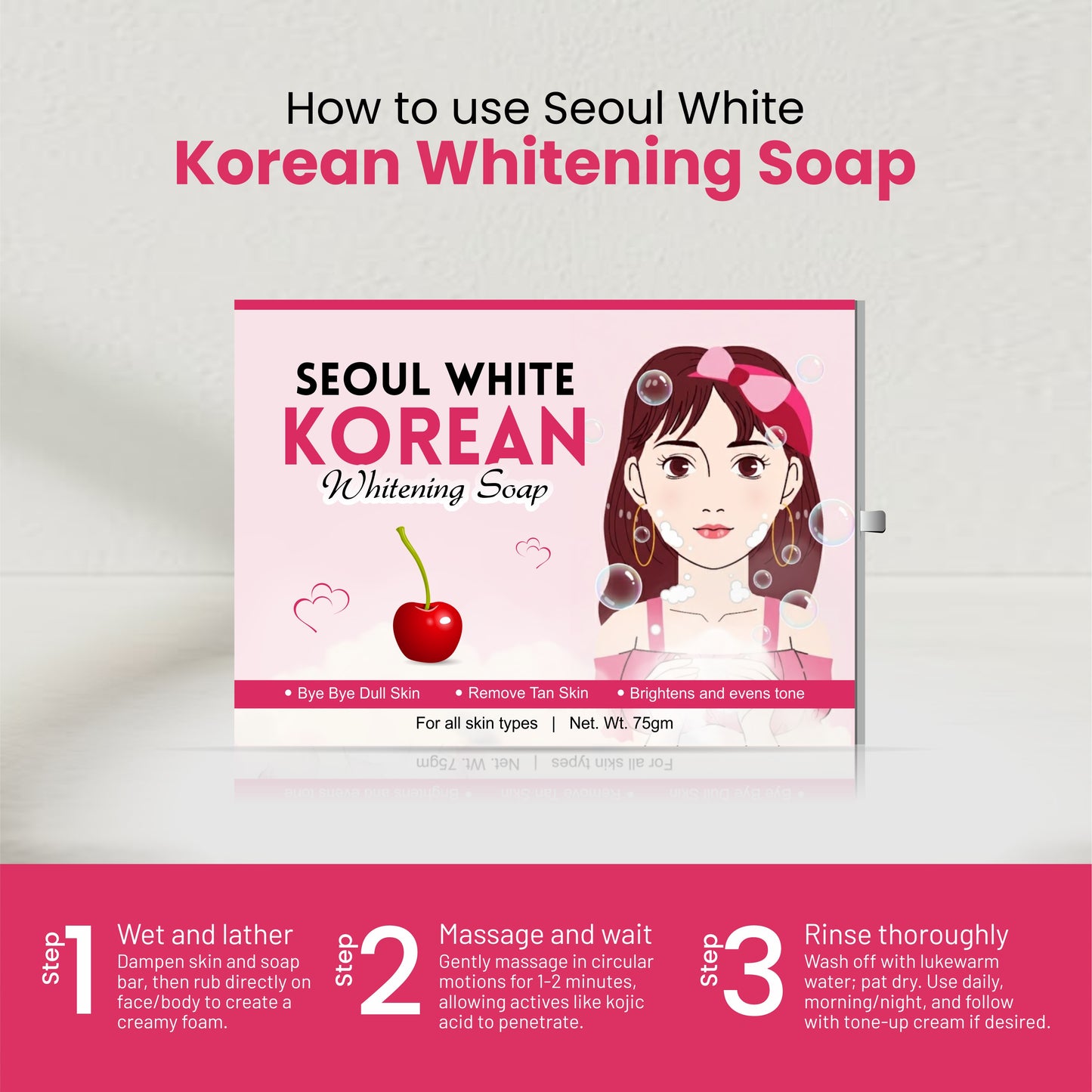 Seoul White Rice Korean Whitening Soap