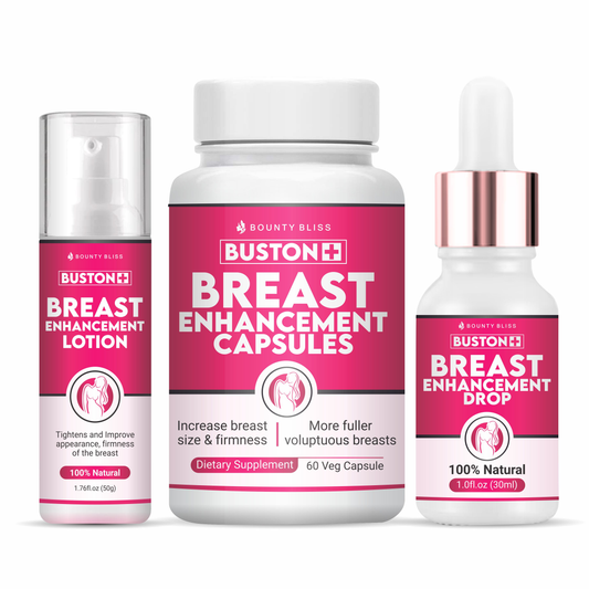 Bounty Bliss Buston Plus  Breast Enhancement Lotion, Breast Enhancement  Capsule, Buston+ Breast Enhancement  Liquid Drops Combo Pack