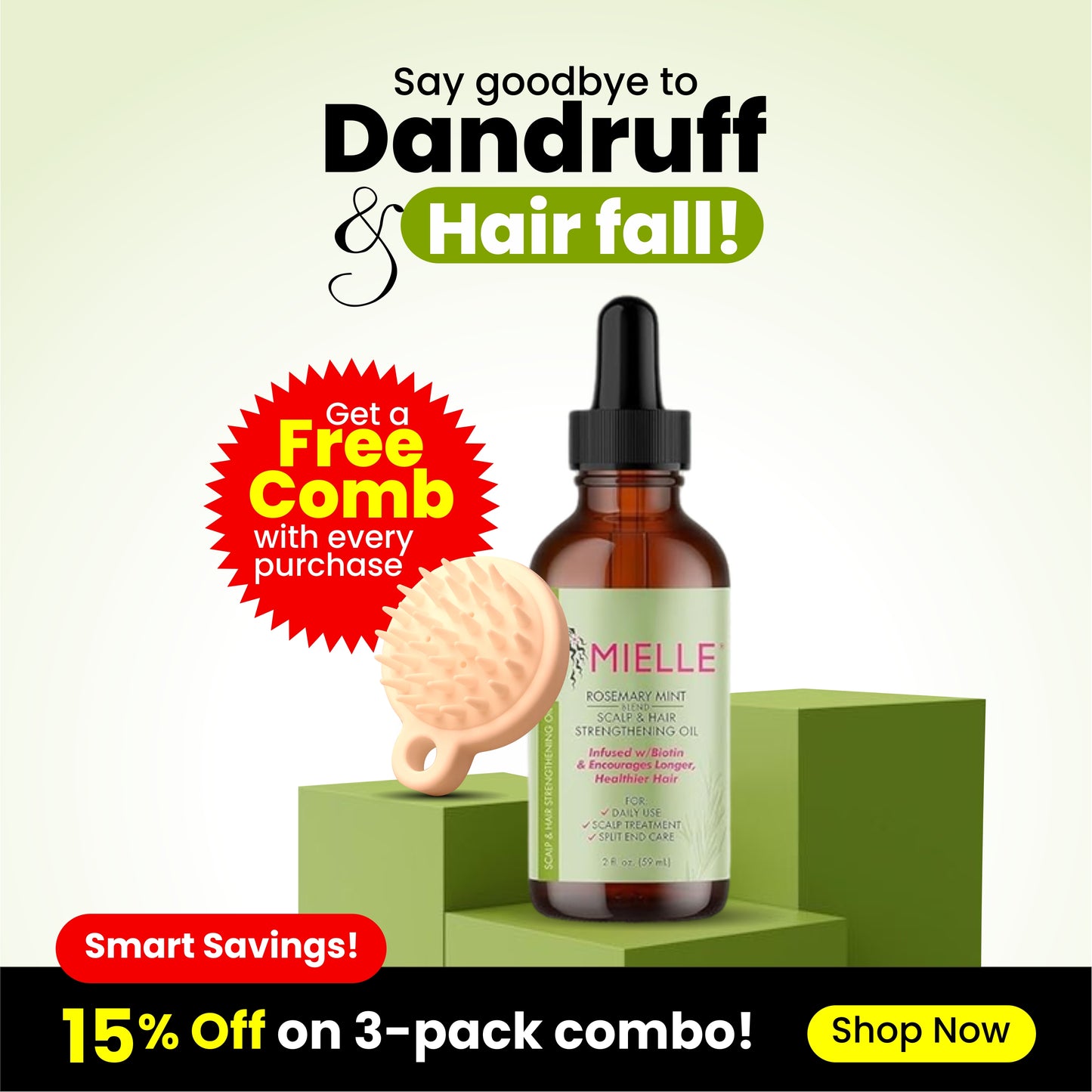 Mielle Natural Rosemary Essential Oil For Hair Growth & Strengthening Oil 59 ML