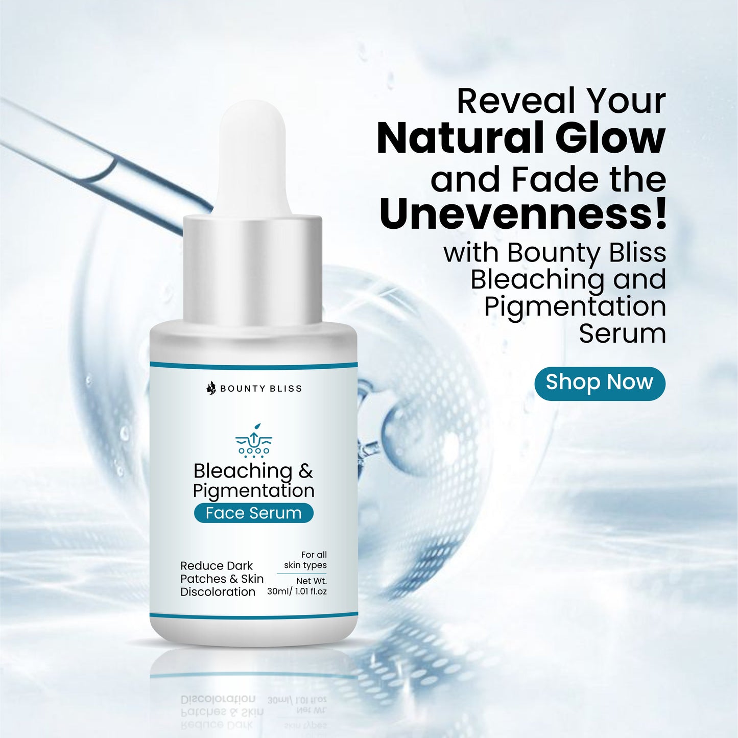 Bounty Bliss Bleaching & Pigmentation Face Serum – Dark Spot Correcting & Skin Brightening Serum for Even Tone & Radiant Skin – 30ml