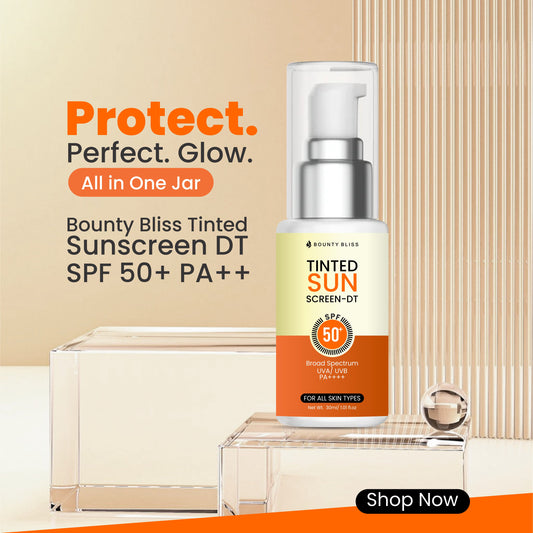 Bounty Bliss Tinted Sunscreen SPF 50+ PA++++ for Pigmentation, Dark Spots and Acne Marks | Blends into Natural Finish | For All Skin Types   50gm