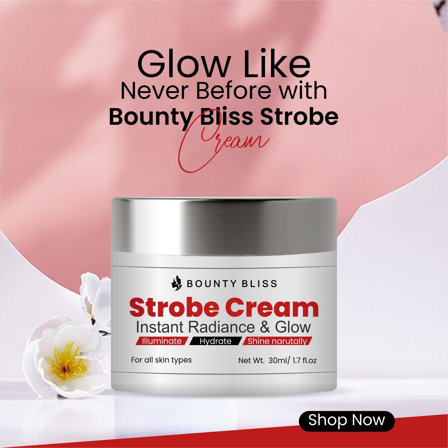 Bounty Bliss Strobe Cream – Illuminating & Glow Enhancing Face Cream – Hydrating, Brightening & Radiance Booster – 50gm