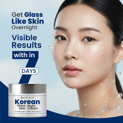 Bounty Bliss Korean Glass Skin Night Cream – 30ml | Hydrating & Brightening Overnight Moisturizer for Radiant, Glowing Skin