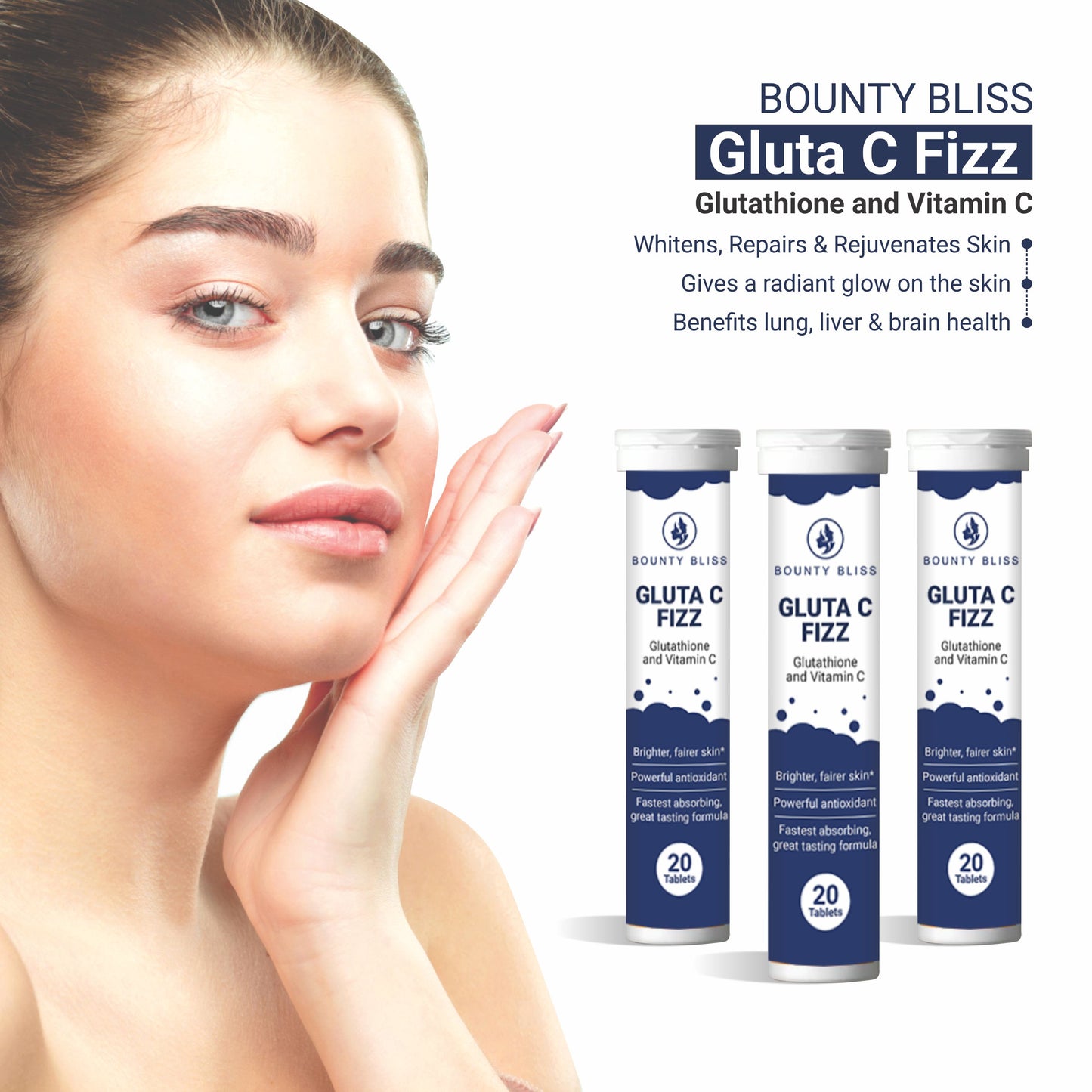 Bounty Bliss Gluta C Fizz Glutathione Vitamin C Effervescent Tablets