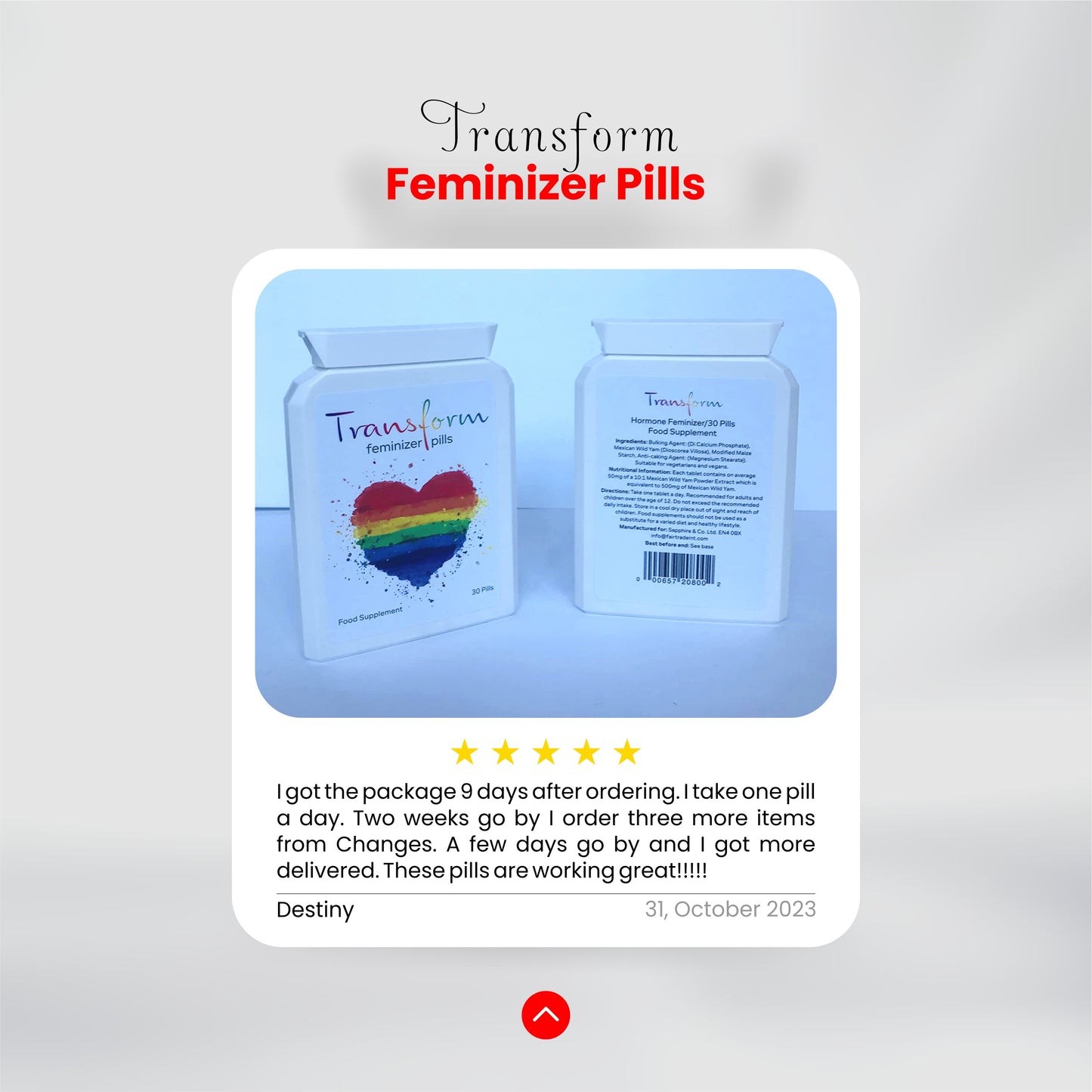 Transform Feminizer Natural Overall Appearance 30 Caps