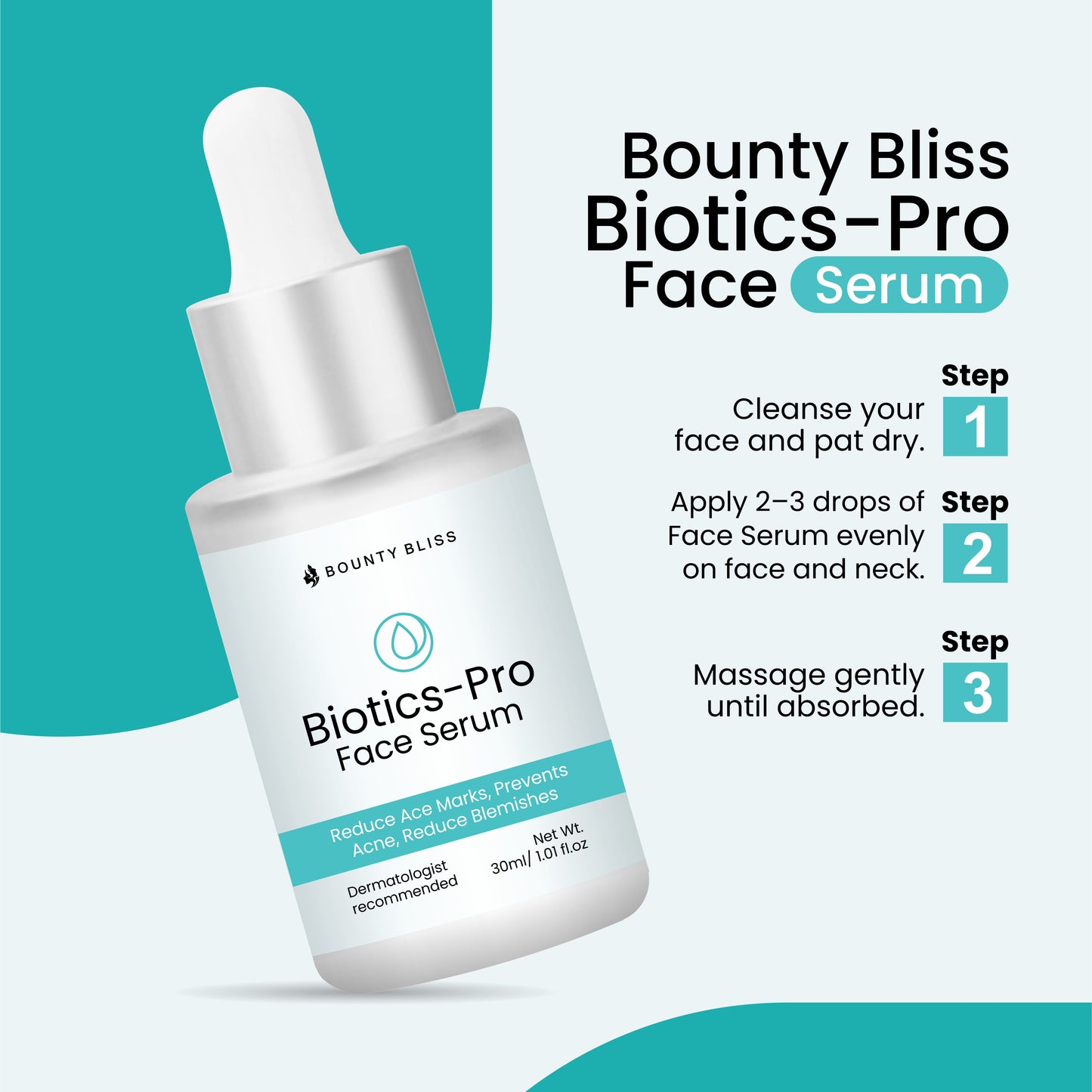 Bounty Bliss Biotics-Pro Face Serum – Probiotic-Infused Serum for Balanced, Healthy, Radiant Skin – 30ml