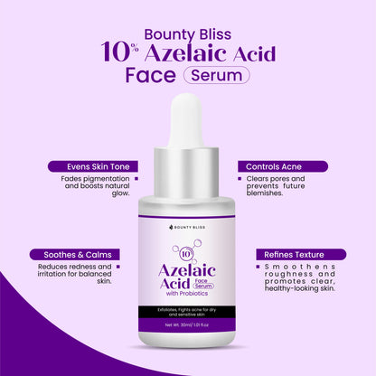 Bounty Bliss 10% Azelaic Acid Face Serum – Anti-Inflammatory & Brightening Serum for Acne, Rosacea & Even Skin Tone – 30ml