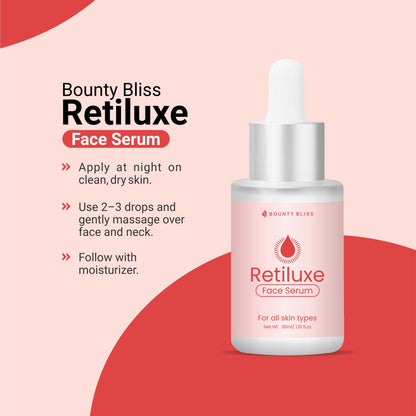 Bounty Bliss  Retiluxe Face Serum for Hyperpigmentation, Dark Spots, Acne Marks and Uneven Skin Tone| Dry-Combination Skin - 30ml