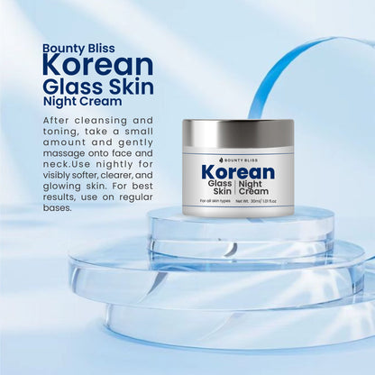 Bounty Bliss Korean Glass Skin Night Cream – 30ml | Hydrating & Brightening Overnight Moisturizer for Radiant, Glowing Skin