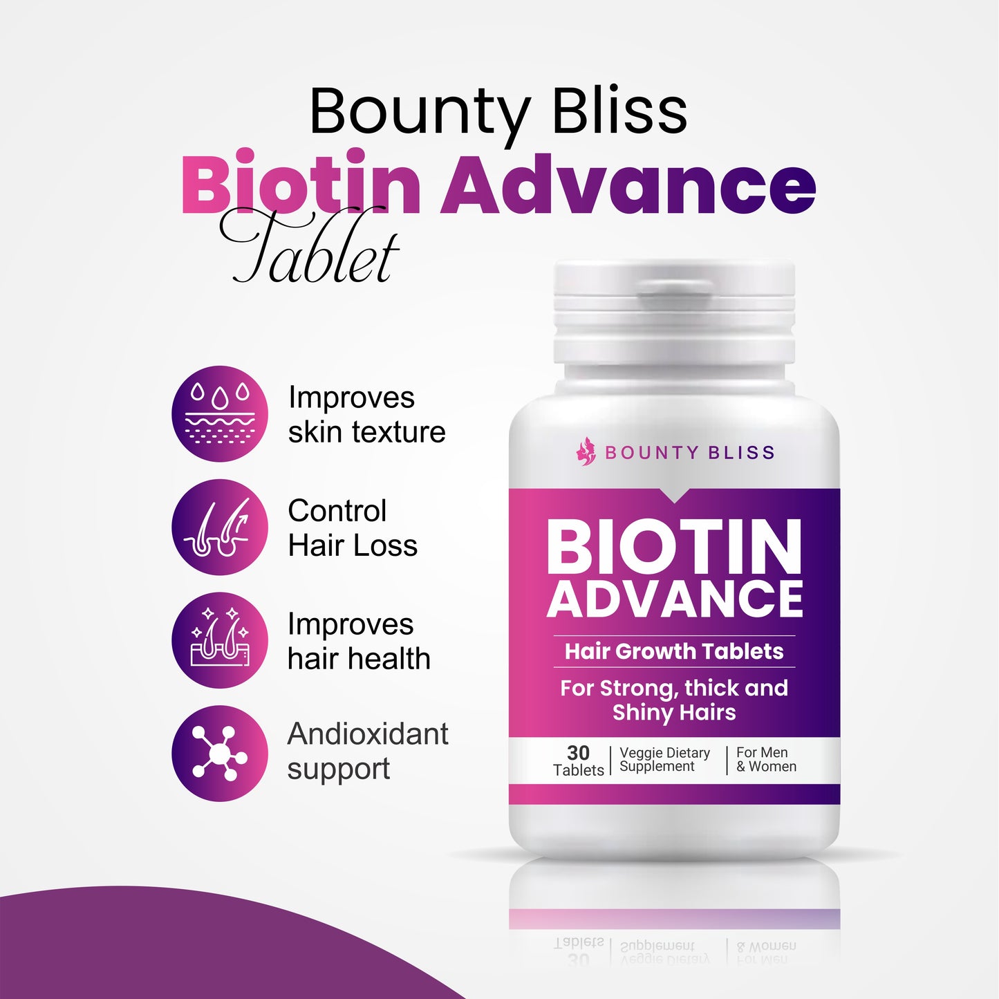 Bounty Bliss Biotin Advance Hair Growth Tablets