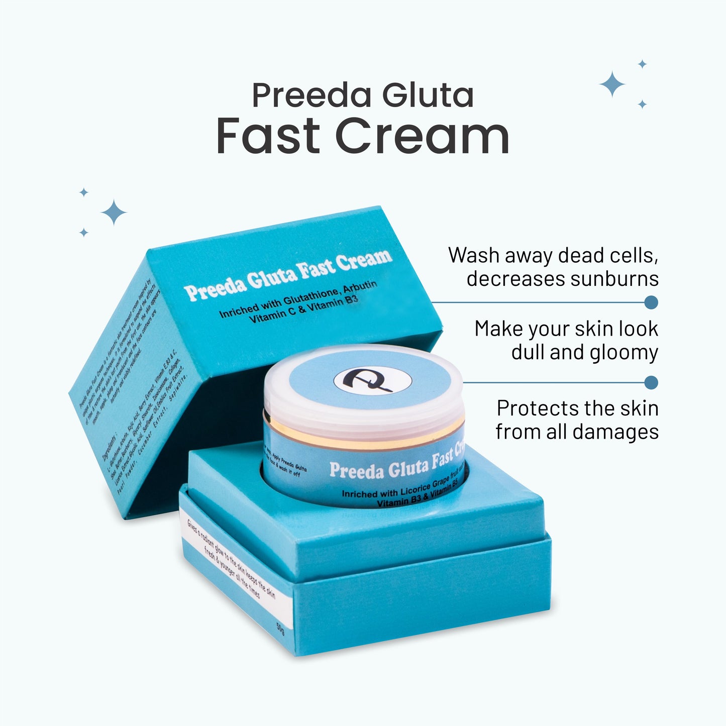Preeda Gluta Fast Skin Brightening Face Cream 50 gm