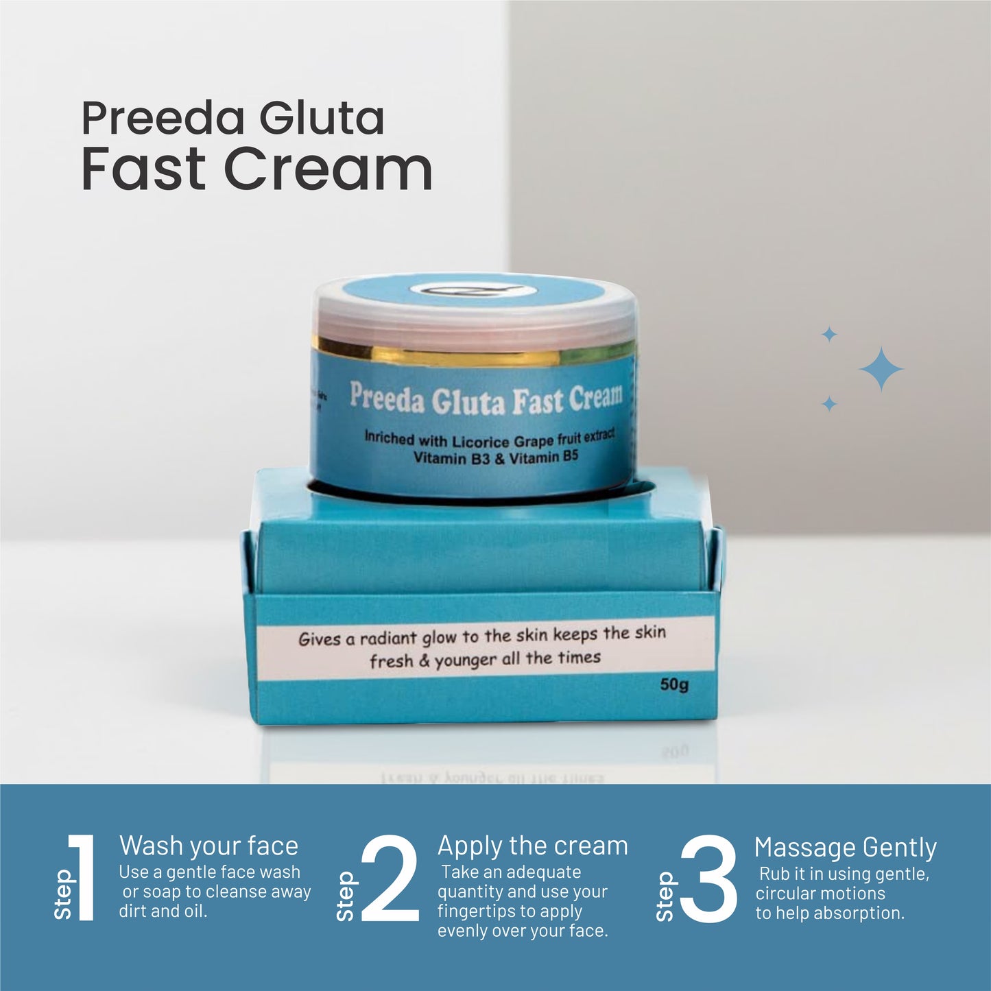 Preeda Gluta Fast Skin Brightening Face Cream 50 gm