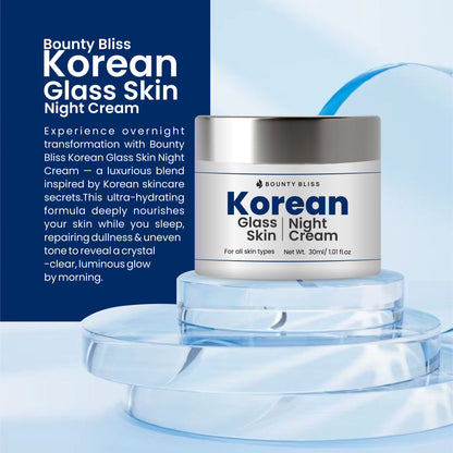 Bounty Bliss Korean Glass Skin Night Cream – 30ml | Hydrating & Brightening Overnight Moisturizer for Radiant, Glowing Skin
