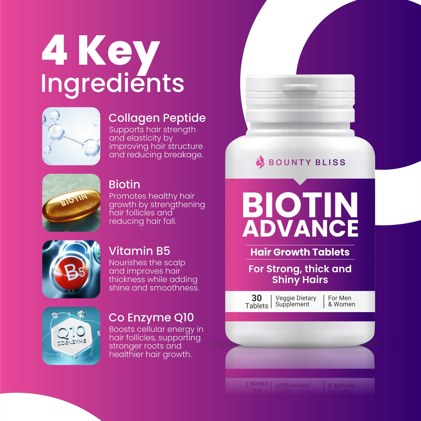 Bounty Bliss Biotin Advance Hair Growth Tablets