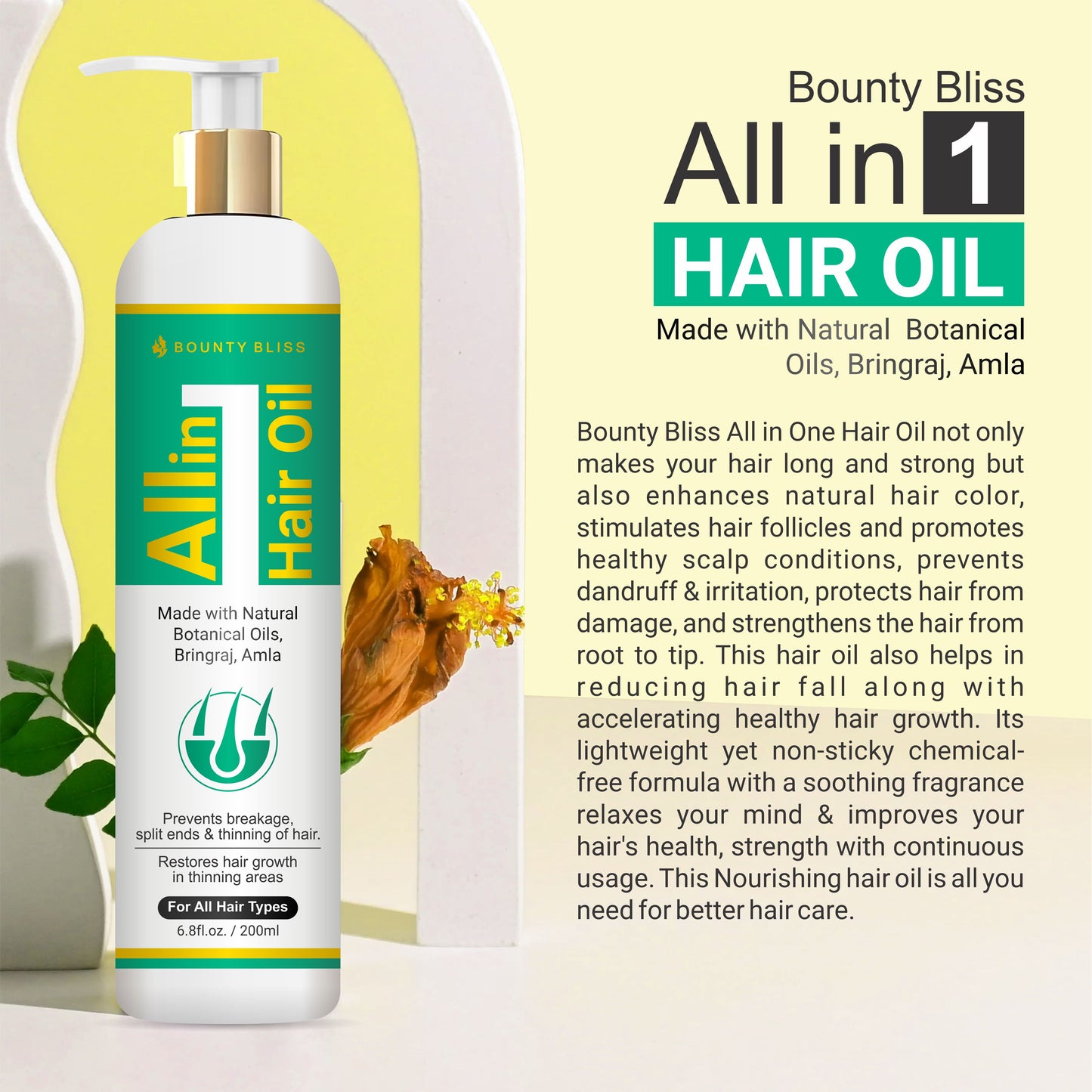 Bounty Bliss All In One Hair Oil With Tea Tree And Rosemary Essential Oils