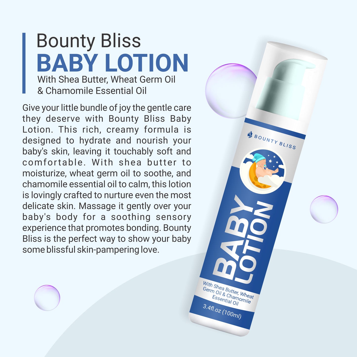 Bounty Bliss Baby Lotion With Shea Butter, Wheat Germ Oil & Chamomile Essential Oil