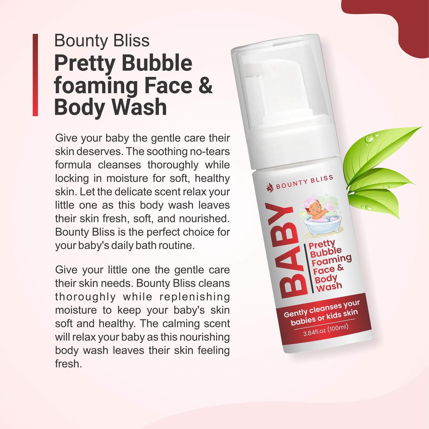 Bounty Bliss Baby Pretty Bubble Foaming Face And Body Wash