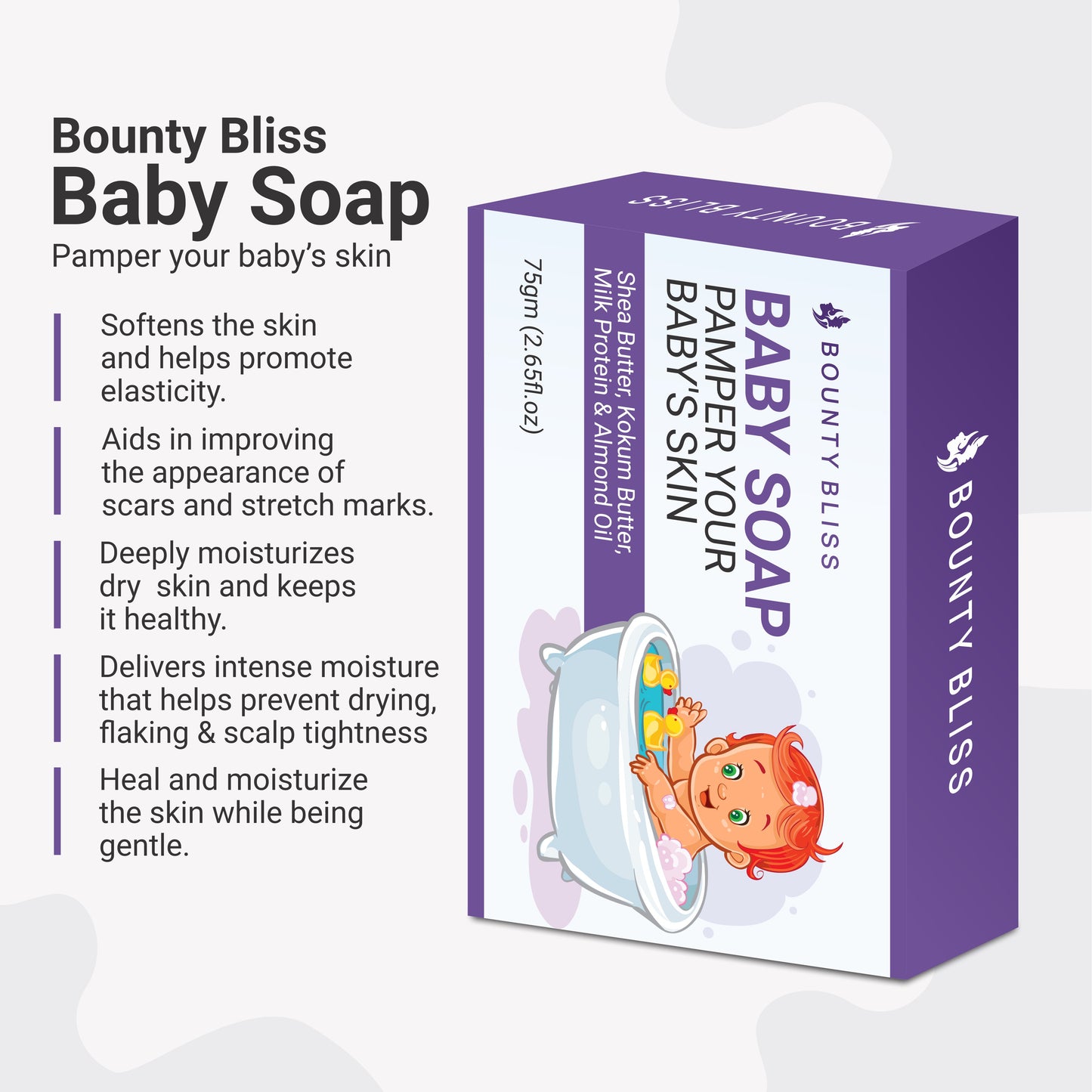 Bounty Bliss Baby Soap with Shea Butter, Kokum Butter, Milk Protein & Almond Oil