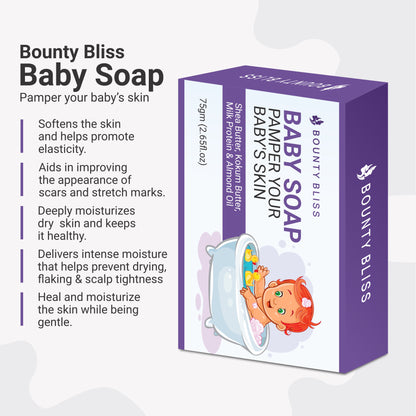 Bounty Bliss Baby Soap with Shea Butter, Kokum Butter, Milk Protein & Almond Oil