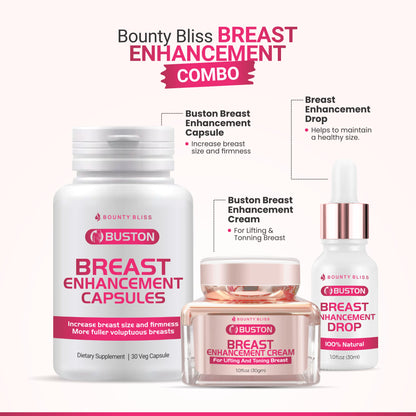 Bounty Bliss Breast Enhancement Cream, Breast Enhancement Capsule, Breast Enhancement Liquid Drops Combo Pack