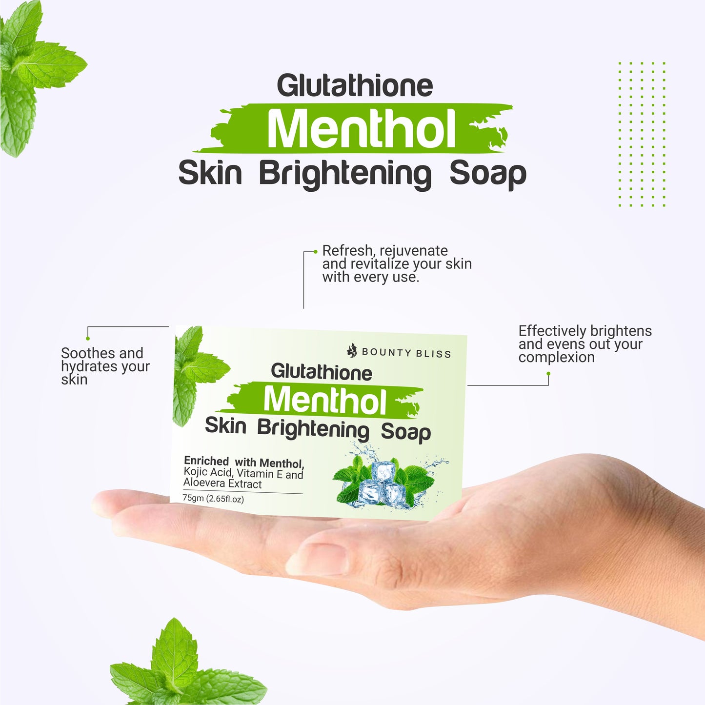 Bounty Bliss Glutathione Menthol Skin Brightening Soap