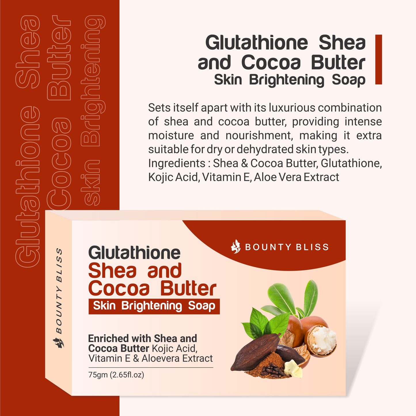 Bounty Bliss Glutathione Shea & Cocoa Butter Skin Brightening Soap