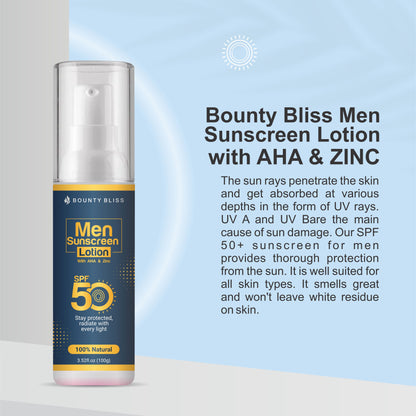 Bounty Bliss Men Sunscreen Lotion With AHA& Zinc SPF 50