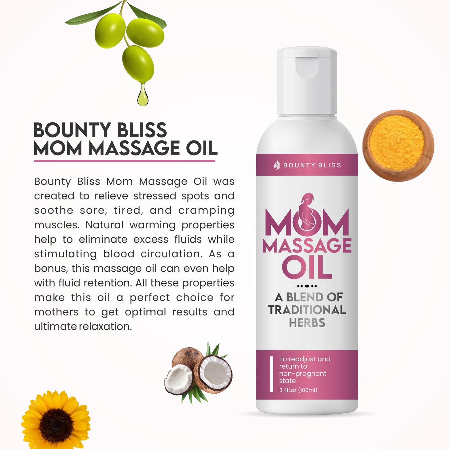 Bounty Bliss Mom Massage Oil