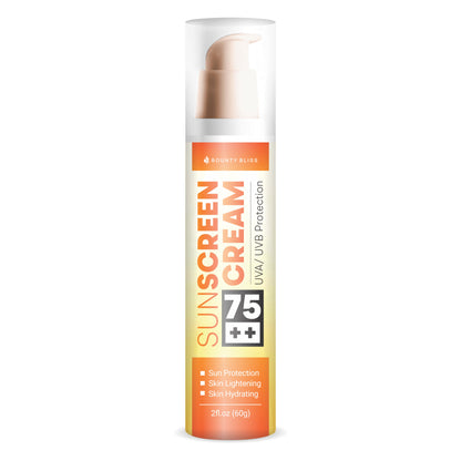 Bounty Bliss Sunscreen Cream SPF-75 PA++ Broad Spectrum Protection UVA/UVB/Blue Rays