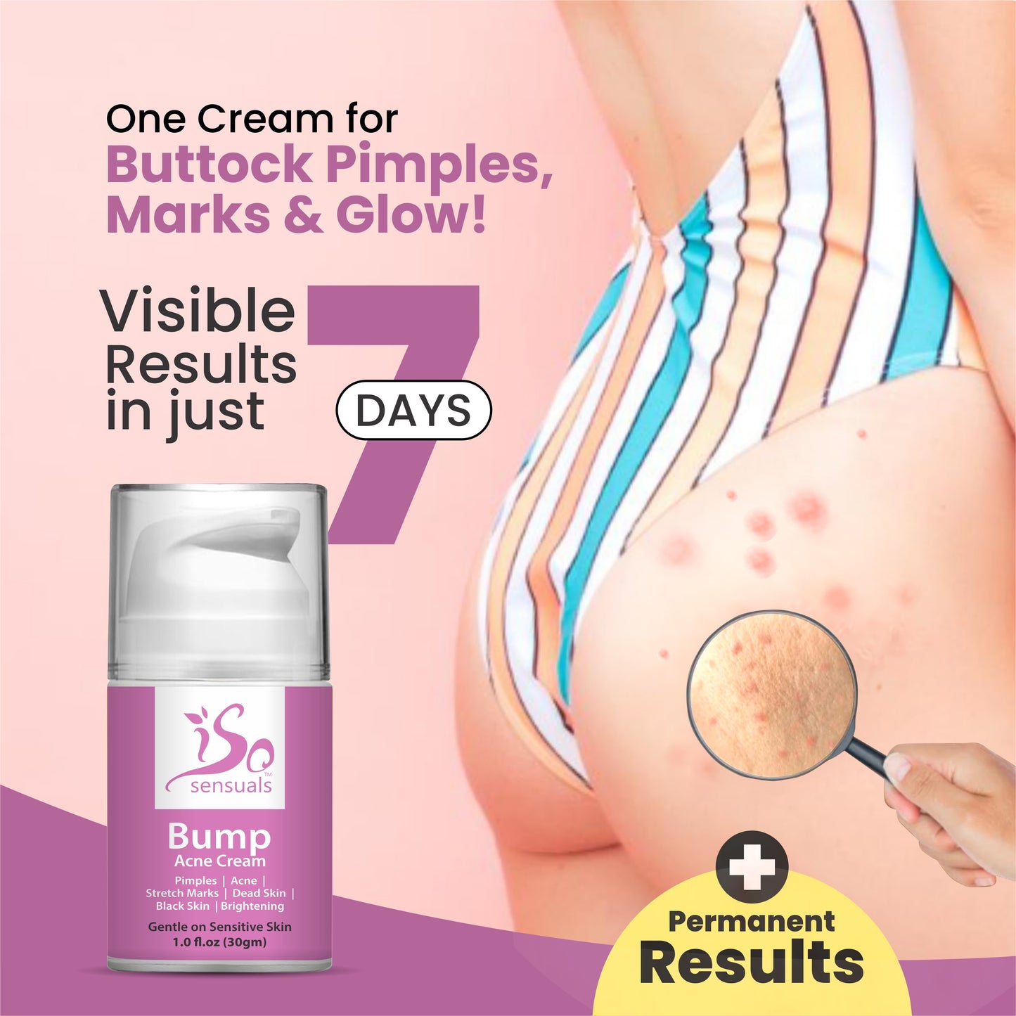 Bump Acne Brightening Cream for Clearing Acne Pimples Stretch Marks Black Skin