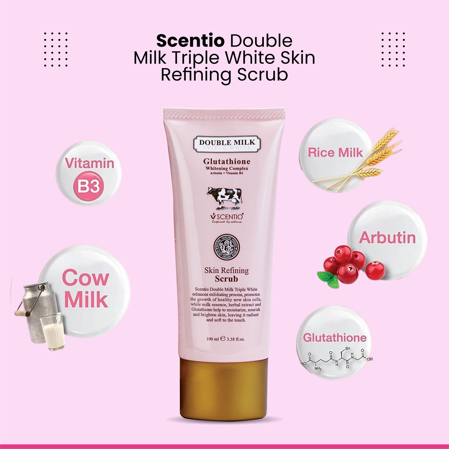 Scentio Double Milk Triple White Skin Refining Scrub