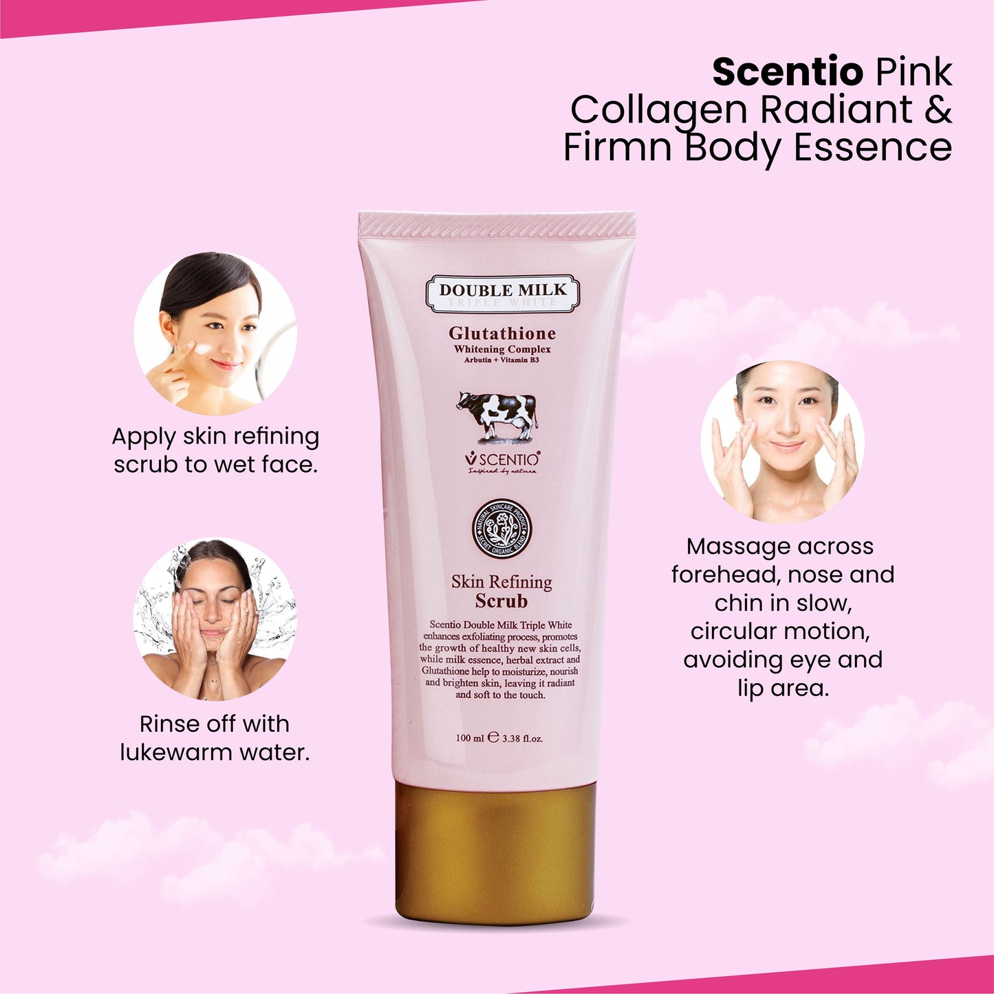 Scentio Double Milk Triple White Skin Refining Scrub