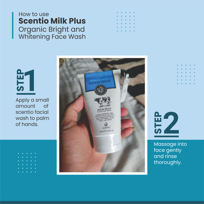 Scentio Milk Plus Organic Bright & Whitening Face Wash