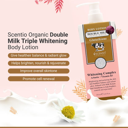 Scentio Organic Double Milk Triple Whitening Body Lotion 250 ML