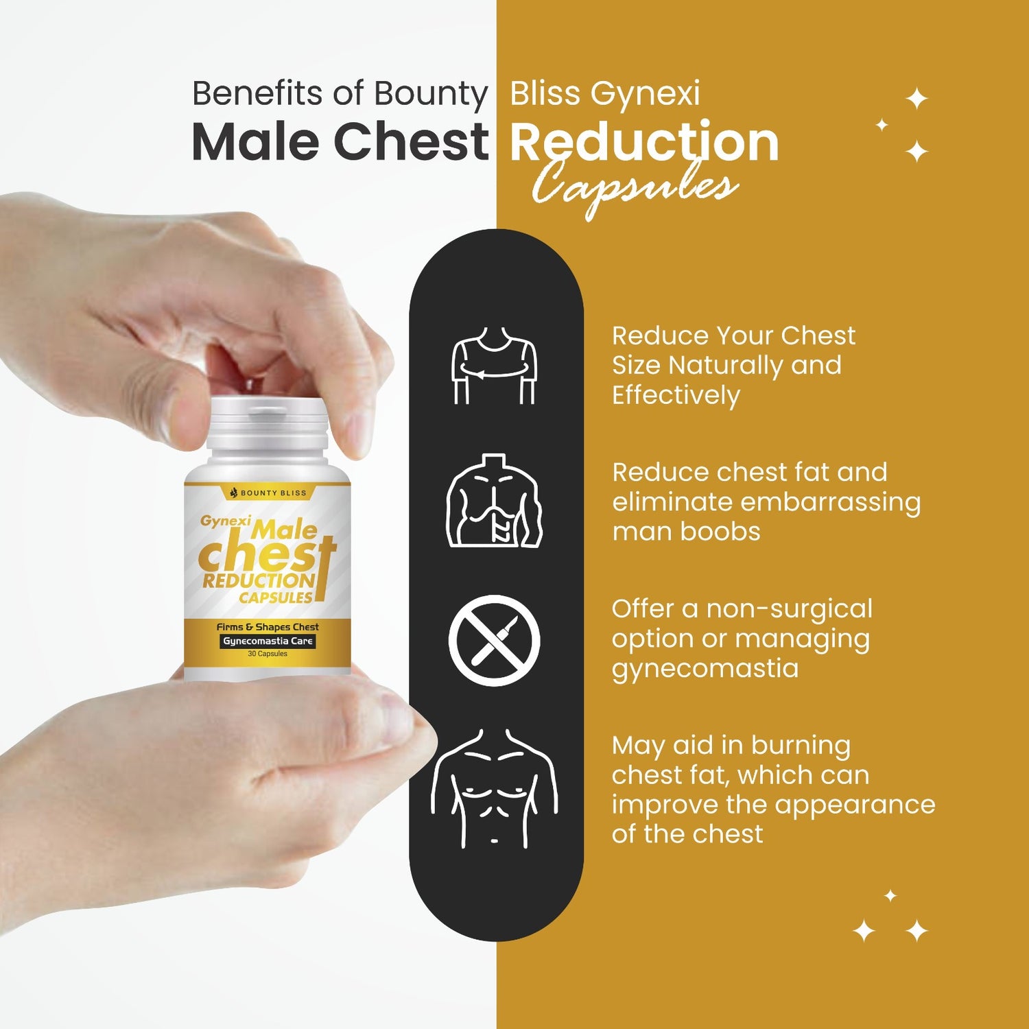 Bounty Bliss Gynexi Male Chest Reduction Capsules Gynecomastia