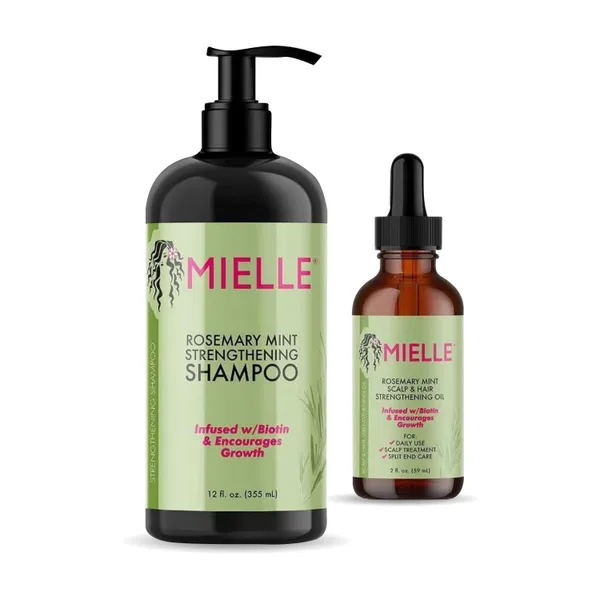 Bounty Bliss Mielle Bundle Rosemary Mint Scalp & Hair Strengthening Oil 59 ML & Rosemary Mint Strengthening Shampoo 355 ML — photo 1