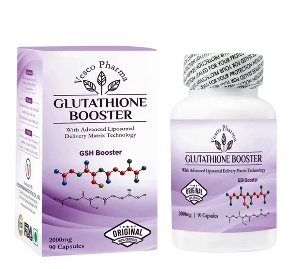 Bounty Bliss Vesco Pharma Glutathione Booster Capsules 90 Count | Skin Brightening & Antioxidant Support | Helps Improve Skin Tone & Detoxification | Daily Health Supplement — photo 2
