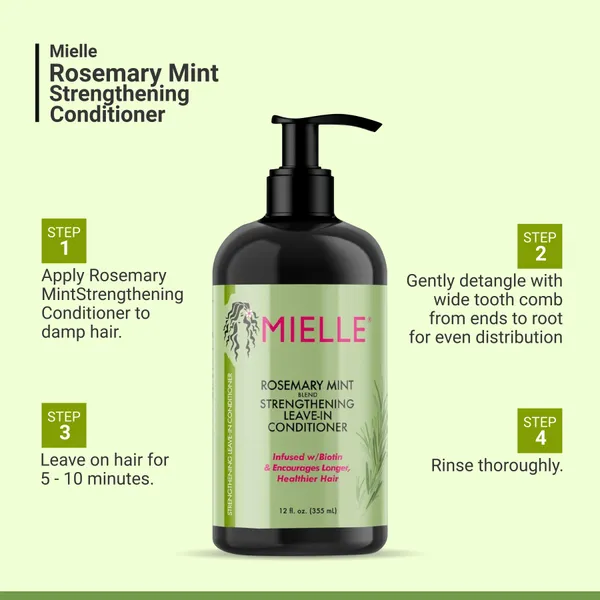 Bounty Bliss MIELLE All Rosemary Mint Strengthening Conditioner Infused with Biotin Cleanser 355 millilitre — photo 2