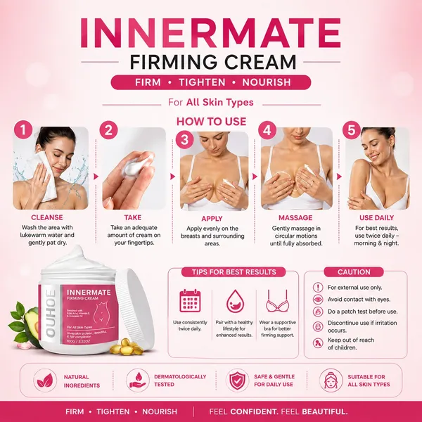Bounty Bliss INNERMATE Firming Cream for Women | Skin Tightening & Nourishing Cream | Herbal Formula with Kojic Acid, Vitamin E & Avocado Oil — photo 4